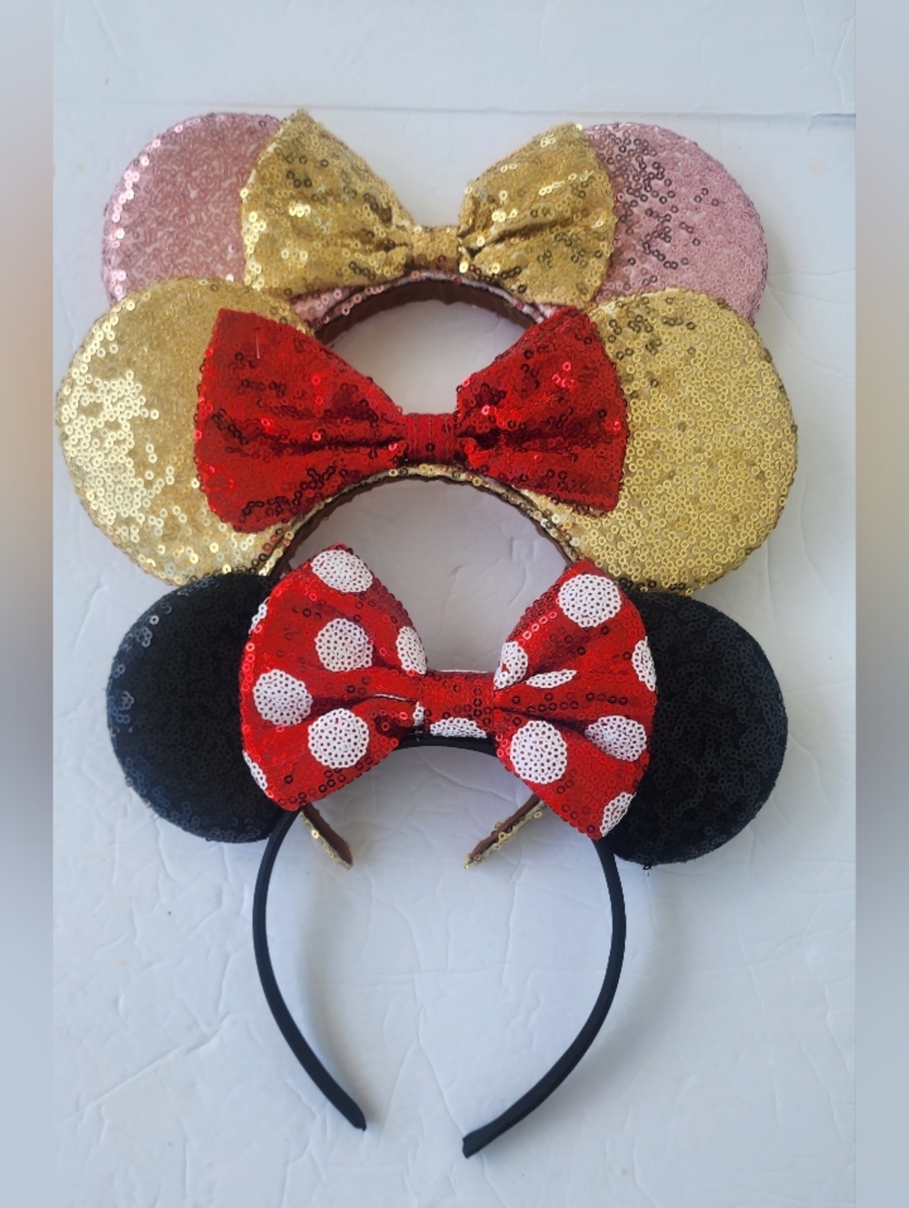 Disney Sequin Minnie Ear Headband with Bows Bundle!!!